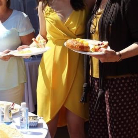 Dress the Population Yellow Faux Wrap Dress - Picture 11 of 11